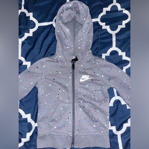 Toddler gray polka dot hoodie